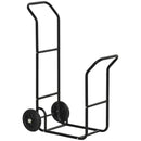 Portalegna per Camino 77x42x105 cm con Ruote in Acciaio Nero