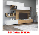 Parete attrezzata Tronador 260 cm bianco rovere sorrento Seconda Scelta