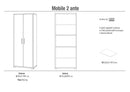 Armadio 2 Ante 71x182x41 cm Noce Stelvio