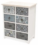 Mobile 8 Cassetti 65x37x81 cm in Legno Soriani Bianco Anticato