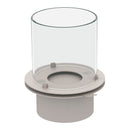 Bruciatore Rotondo per Camino a Bioetanolo Ø25x31 cm 1,5 lt con Vetro in Acciaio Inox  