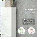 Colonna Bagno 1 Cassetto 2 Armadietti 30x28x170 cm in Legno truciolare e MDF Bianco Lucido