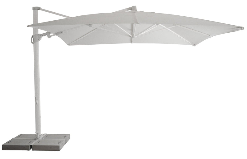 Ombrellone da Giardino Decentrato 3,3x3,3m in Alluminio Telo in Poliestere Trastevere Bianco