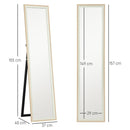 Specchio da Parete o da Terra Autoportante a Figura Intera 37x2,5x157 cm Cornice in Legno  