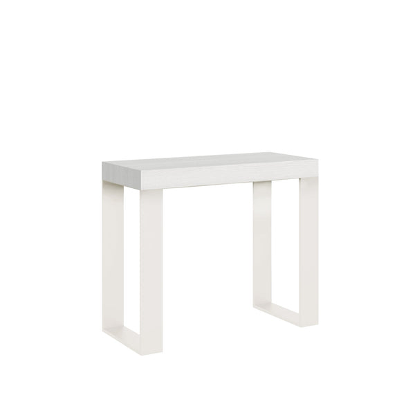 Consolle Allungabile 90-300x40x77 cm Tecno Bianco Frassino telaio Bianco prezzo