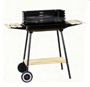 Barbecue a Carbone Sebastian 87x42x82 cm con Griglia in Acciaio Inox e Coperchio Nero      