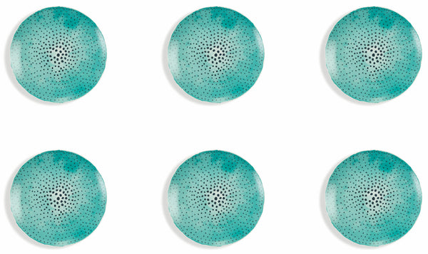sconto Set de 6 assiettes plates Ø27x2,5 cm en porcelaine VdE Tivoli 1996 Marea Dots