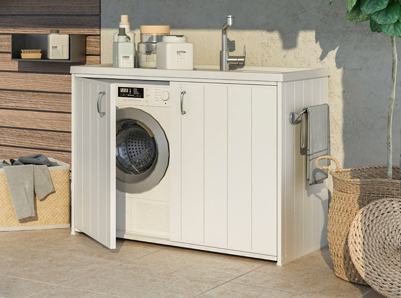 Lavatoio e Coprilavatrice in PVC 109x60x92cm Forlani SuperWash Bianco