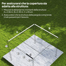 Telo Pergola per Esterni Anti UV 286x245 cm con 8 Fori di Drenaggio in Poliestere Bianco Caffè      