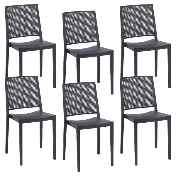 Set 6 Sedie 46x56x81 cm in Polipropilene Porto Antracite prezzo