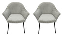 Set 2 Sedie con Braccioli 66x64x83 cm in Poliestere Cassidy Nero-Grigio Chiaro