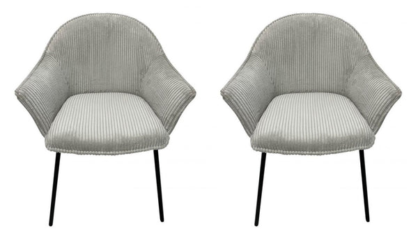 Set 2 Sedie con Braccioli 66x64x83 cm in Poliestere Cassidy Nero-Grigio Chiaro online
