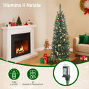 Albero di Natale Illuminato 150 cm con 150 Luci LED 30 Pigne e 30 Grappoli di Bacche Verde e Argento      