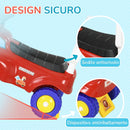 Macchina Cavalcabile per Bambini 18-36 Mesi 49x24x42 cm a Spinta Manuale a Forma di Camion dei Pompieri in PP e Metallo Rosso      