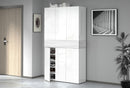 Armadio Scarpiera 6 Ante e 1 Ripiano a Ribalta 114x35x200 cm Savona 6A 1R Bianco Opaco/Larice Bianco  
