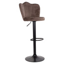 Set 2 Sgabelli 38x38x60/80 cm in Velluto Base Nera Grigio