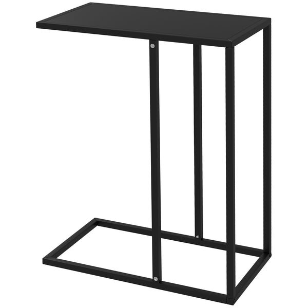 sconto Tavolino da Salotto a Forma di C 46x26x60 cm in Acciaio Nero