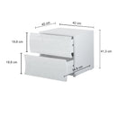 Comodino 2 Cassetti Onda 50x40x41,3 cm Finitura in Melamina Cachemire 