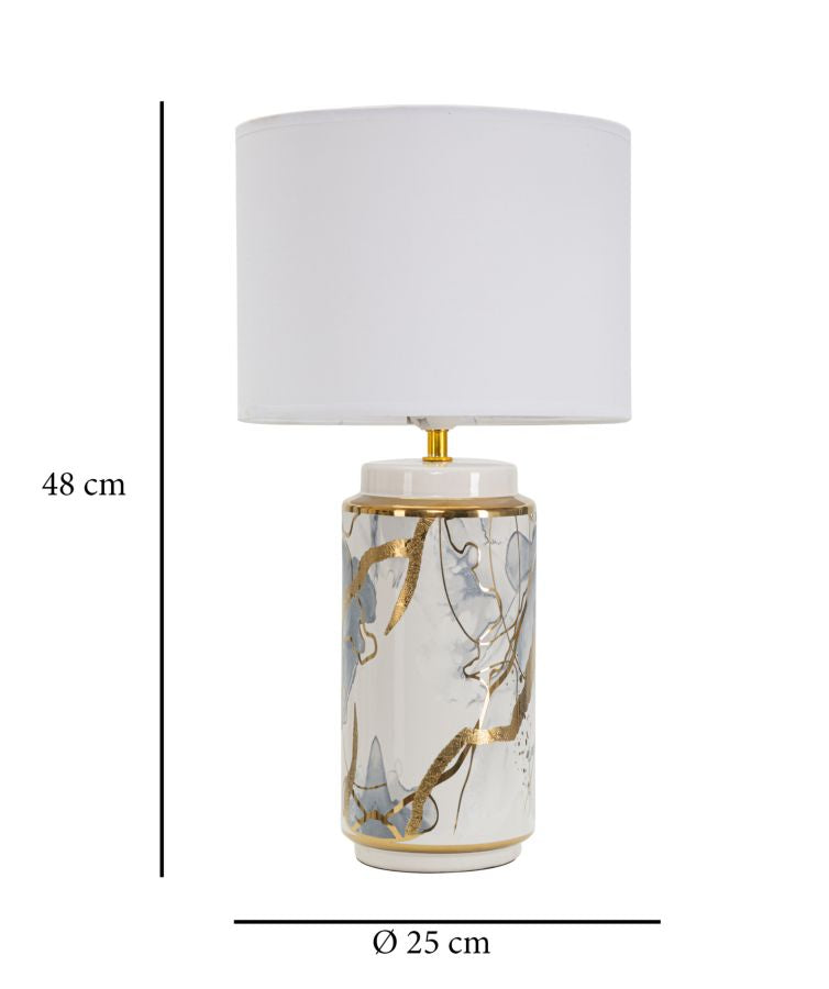 Lampada da Tavolo Glam Abstract Black Ø 25x48 cm in Ceramica e Poliestere