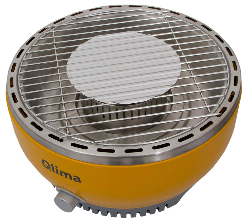 Barbecue a Carbone Carbonella Portatile da Tavolo Qlima Njoy Giallo