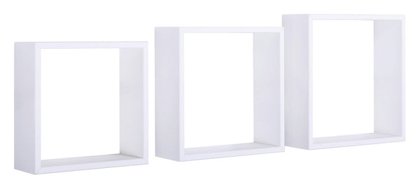 Set 3 Mensole da Parete Cubo in Fibra di Legno Incubo Slim Bianco online