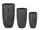 Ensemble de 3 grands vases Rigo anthracite