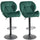 Lot de 2 Tabourets de Bar 51,5x57,5x93-114,5 cm en Tissu Effet Velours Vert