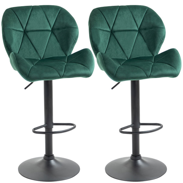 Lot de 2 Tabourets de Bar 51,5x57,5x93-114,5 cm en Tissu Effet Velours Vert online