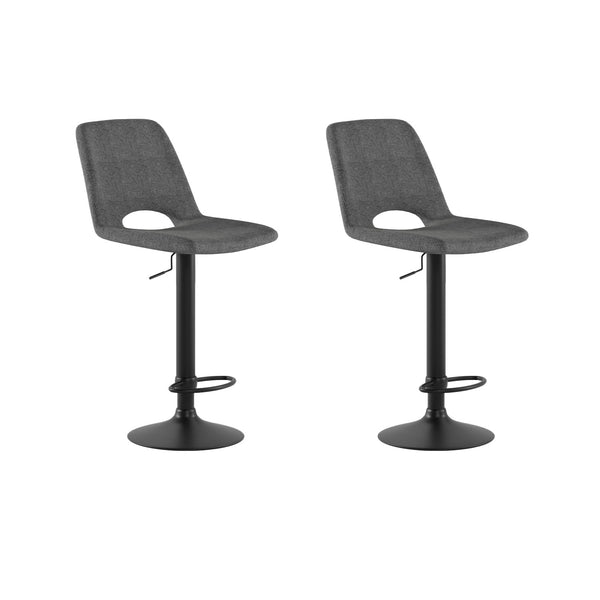 Set 2 Sgabelli Alex 45x52x88,5/103,5 cm con Alzata a GAS in Tessuto Easy-Clean Grigio sconto