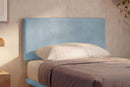 Letto Singolo con Rete Rivestita Microfibra Azzurro Tessis Testata Flat Varie Misure