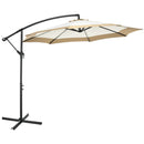 Ombrellone da Giardino Decentrato Ø295x194 cm in Acciaio e Poliestere Marrone chiaro e crema