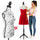 Manichino Sartoriale Femminile con 50 Spilli Modello Paris Sartoria Donna in Schiuma PE Bianco e Nero