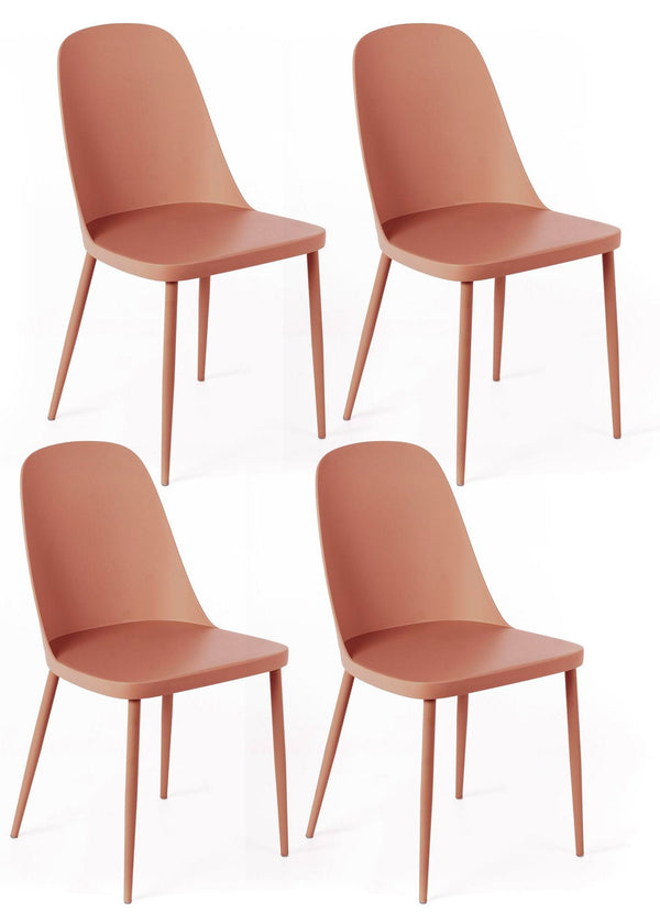 Set 4 Sedie 46x55xH80 cm in Polipropilene Tamara Ruggine prezzo