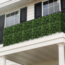 Set 4 Pareti Verdi Verticali Artificiali 50x50 cm in PVC Foglie di Lauro Red Green Plus