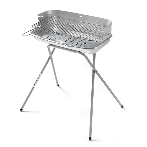 Barbecue a Carbone Ompagrill in Acciaio Alluminato Griglia di Cottura in Acciaio Cromato Resistente fino a 500° Area di Cottura 60x36 cm prezzo