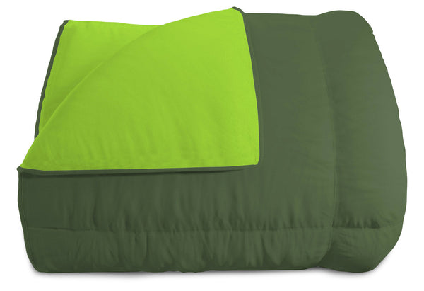 sconto Couette Hiver Double Face 300gr Vert Pomme/Vert Foncé