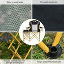 Sedia da Campeggio Pieghevole in Metalle e Tessuto Nero e Giallo