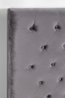 Testiera Letto Matrimoniale 160x8x120 cm in Poliestere Effetto Velluto Grigio