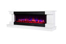 Camino Elettrico da Pavimento 60,3x181x43 cm Effetto Fiamma 1500W Arizona & Dalas maxi Bianco