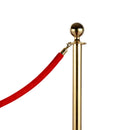 2 Colonnine Separacode Oro con Corda Rossa in Acciaio Inox Ø32x95 cm 