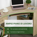 Scrivania da Ufficio ad Angolo Porta PC 120x70x75 cm in Legno 