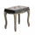 Tabouret Marly 50x36x47 h cm en velours gris tourterelle