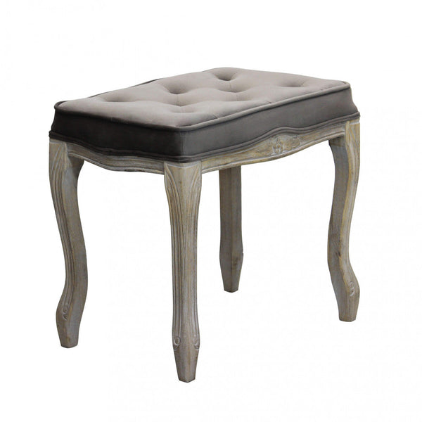 sconto Tabouret Marly 50x36x47 h cm en velours gris tourterelle