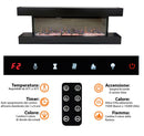 Camino Elettrico da Parete o Incasso Alaro Ultra+ 152x18x52 cm Effetto Fiamma Telecomando in MDF Nero