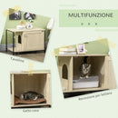 Lettiera per Gatti a Mobile 80x48x55 cm in Legno e Acciaio Quercia