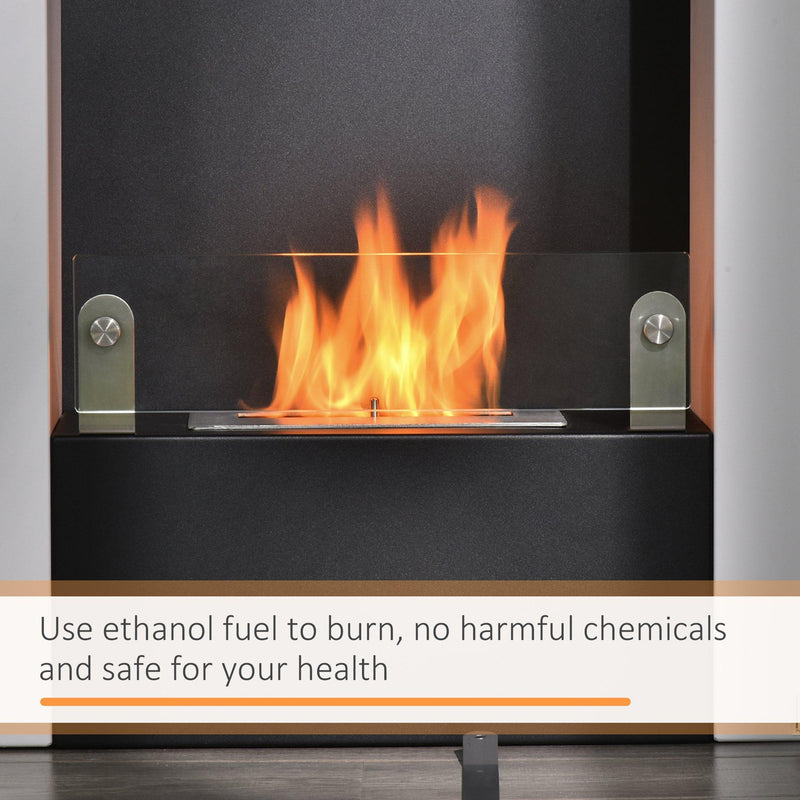 Camino a Bioetanolo da Pavimento 60x20x79 cm Bianco e Nero