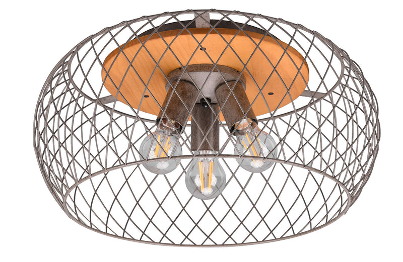 Plafoniera da Interno Attacco E27 in Metallo Nichel Satinato 