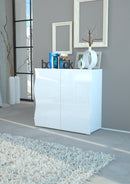 Mobile Multiuso 2 Ante 90x40x81 cm Onda Bianco Lucido