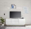 Mobile TV Moderno 1 Anta 2 Cassetti Jupiter 182x44x63 cm Bianco laccato lucido