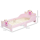 Struttura Letto Singolo per Bambini 143x73x60 cm in Legno di Pioppo Rosa